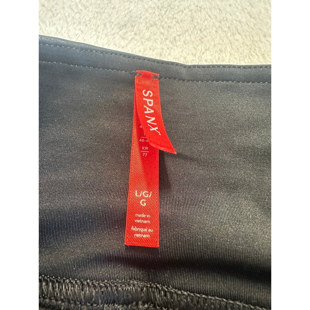 Spanx Leggings Women Large Black‎ Excellent Patent Leather-Like High Rise Shine - Picture 5 of 7